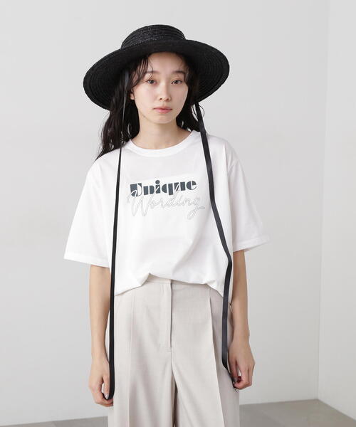 N.（N. Natural Beauty Basic）（エヌエヌナチュラルビューティーベーシック）の「ミックスフォントボクシーロゴT（Tシャツ/カットソー・レディース・グレー/ホワイト系その他・MEDIUM）」の16枚目の写真