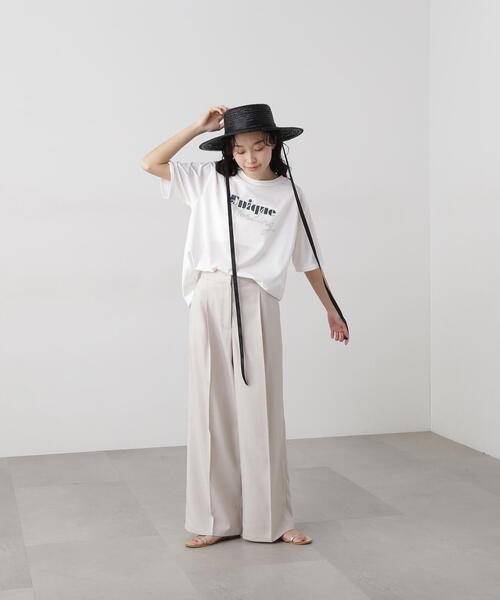 N.（N. Natural Beauty Basic）（エヌエヌナチュラルビューティーベーシック）の「ミックスフォントボクシーロゴT（Tシャツ/カットソー・レディース・グレー/ホワイト系その他・MEDIUM）」の18枚目の写真