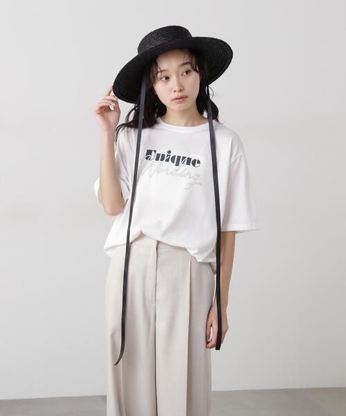 N.（N. Natural Beauty Basic）（エヌエヌナチュラルビューティーベーシック）の「ミックスフォントボクシーロゴT（Tシャツ/カットソー・レディース・グレー/ホワイト系その他・MEDIUM）」の20枚目の写真