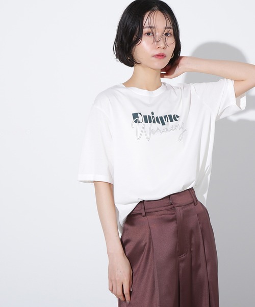 N.（N. Natural Beauty Basic）（エヌエヌナチュラルビューティーベーシック）の「ミックスフォントボクシーロゴT（Tシャツ/カットソー・レディース・グレー/ホワイト系その他・MEDIUM）」の21枚目の写真