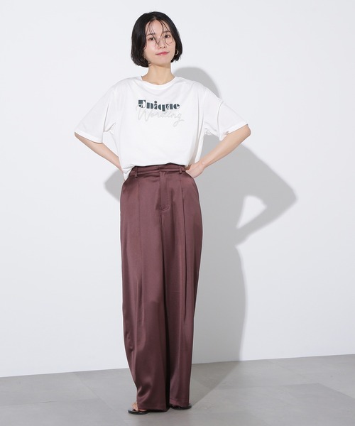 N.（N. Natural Beauty Basic）（エヌエヌナチュラルビューティーベーシック）の「ミックスフォントボクシーロゴT（Tシャツ/カットソー・レディース・グレー/ホワイト系その他・MEDIUM）」の22枚目の写真