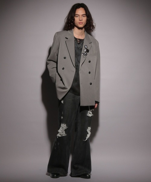 HARE（ハレ）の「【UNDERGROUND MODE】レースアップニット(HARE)（ニット/セーター・メンズ・パープル/ブラック・FREE）」の8枚目の写真