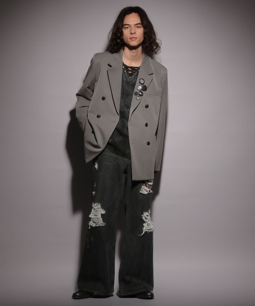 HARE（ハレ）の「【UNDERGROUND MODE】レースアップニット(HARE)（ニット/セーター・メンズ・パープル/ブラック・FREE）」の9枚目の写真