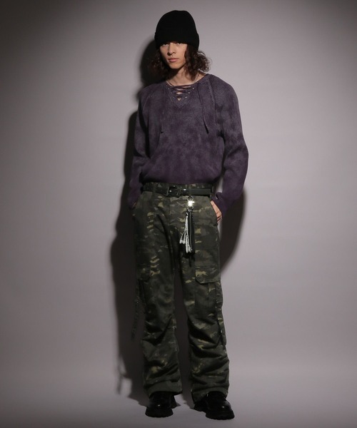 HARE（ハレ）の「【UNDERGROUND MODE】レースアップニット(HARE)（ニット/セーター・メンズ・パープル/ブラック・FREE）」の12枚目の写真