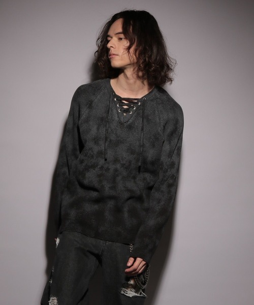 HARE（ハレ）の「【UNDERGROUND MODE】レースアップニット(HARE)（ニット/セーター・メンズ・パープル/ブラック・FREE）」の13枚目の写真