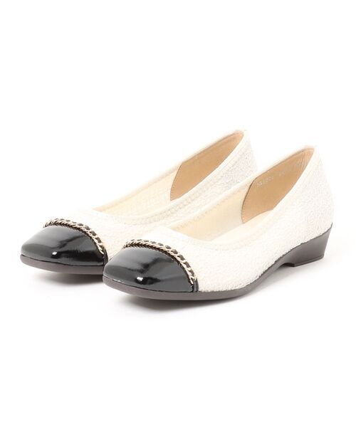 Bridget Birkin(ブリジットバーキン)の「【Bridget Birkin Walk】チェーンアクセントスクエアパンプス(555221)(パンプス・レディース・ベージュ系その他/ブラック系その他・24.5/24/23.5/23/22.5)」の6枚目の写真