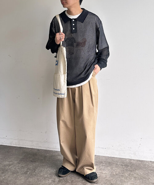 CPCM(シーピーシーエム)の「メッシュニットポロプルオーバー(ニット/セーター・メンズ・ブラック/オレンジ/グリーン・MEDIUM/LARGE)」の11枚目の写真