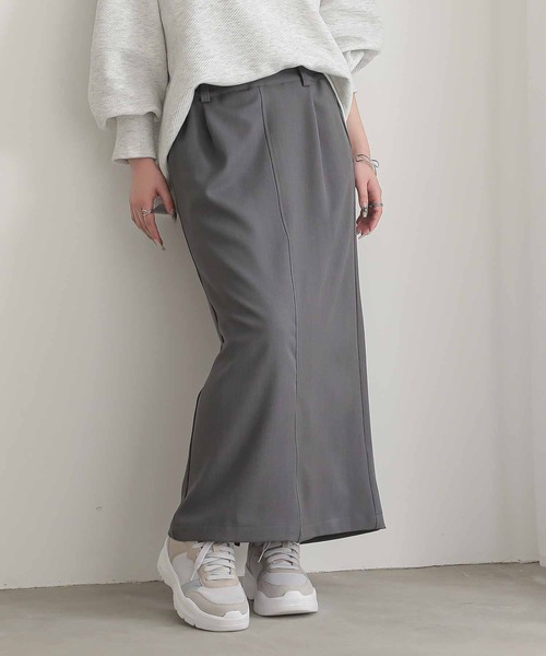 n'OrLABEL（ノアールレーベル）の「『ツイルナロースカート』（スカート・レディース・チャコール/ベージュ/ブラック・2/1）」の3枚目の写真