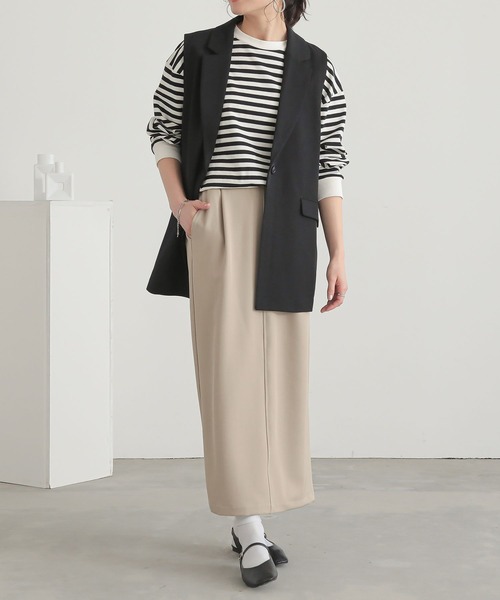 n'OrLABEL（ノアールレーベル）の「『ツイルナロースカート』（スカート・レディース・チャコール/ベージュ/ブラック・2/1）」の18枚目の写真