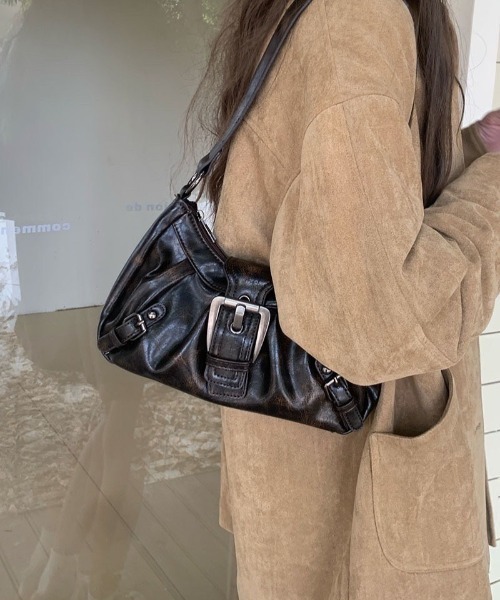 almo（アルモ）の「【LAMPOON】ベルトデザインハンドバッグ（ハンドバッグ・レディース・ブラウン/ブラック・FREE）」の4枚目の写真