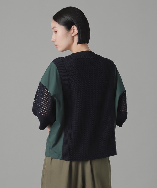 ZUCCa(ズッカ)の「アイレットドッキング / ニットポロシャツ / (O)(ポロシャツ・レディース・ホワイト/ネイビー/ブラック・M size)」の11枚目の写真