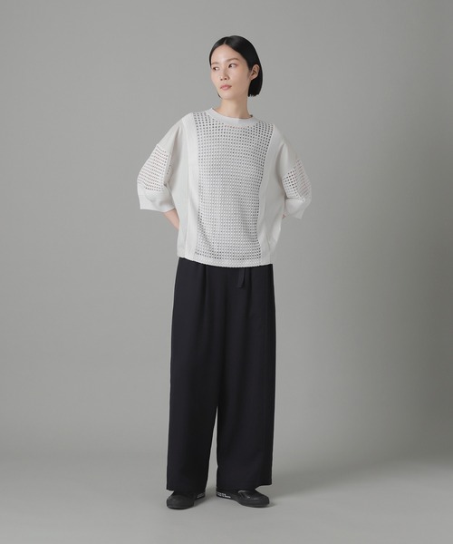 ZUCCa(ズッカ)の「アイレットドッキング / ニットポロシャツ / (O)(ポロシャツ・レディース・ホワイト/ネイビー/ブラック・M size)」の7枚目の写真