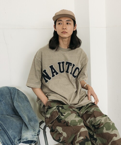 【NAUTICA】★人気★ピグメント アーチロゴ 半袖Tシャツ NAUTICA】☆人気☆ピグメント アーチロゴ 半袖Tシャツ (NAUTICA