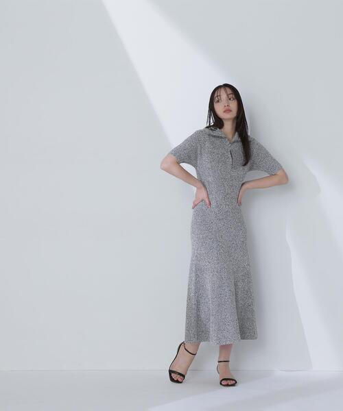 NATURAL BEAUTY BASIC（ナチュラルビューティーベーシック）の「◇ハーフジップナローニットワンピース（ワンピース・レディース・ネイビー/ブラック系その他・MEDIUM/P/S）」の7枚目の写真