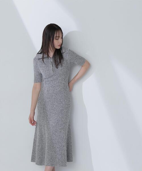 NATURAL BEAUTY BASIC（ナチュラルビューティーベーシック）の「◇ハーフジップナローニットワンピース（ワンピース・レディース・ネイビー/ブラック系その他・MEDIUM/P/S）」の8枚目の写真