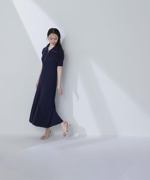 NATURAL BEAUTY BASIC（ナチュラルビューティーベーシック）の「◇ハーフジップナローニットワンピース（ワンピース・レディース・ネイビー/ブラック系その他・MEDIUM/P/S）」の20枚目の写真
