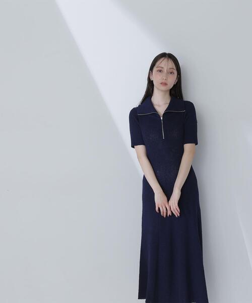 NATURAL BEAUTY BASIC（ナチュラルビューティーベーシック）の「◇ハーフジップナローニットワンピース（ワンピース・レディース・ネイビー/ブラック系その他・MEDIUM/P/S）」の21枚目の写真