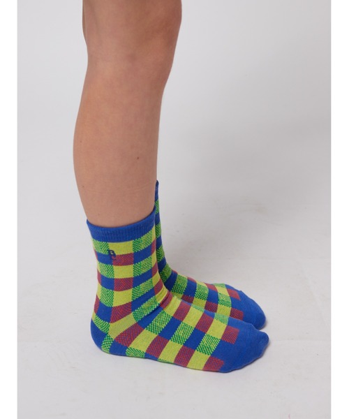 BOBO CHOSES(ボボショーズ)の「BC Vichy short socks(ソックス/靴下・キッズ・チェック・16/18/20/22)」の2枚目の写真