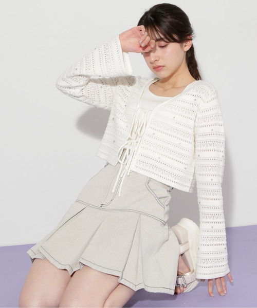 JILL by JILL STUART（ジルバイジルスチュアート）の「◇ボックスプリーツデニムミニスカート（スカート・レディース・ブルー/ライトグレー/ピンク・SMALL/MEDIUM）」の2枚目の写真