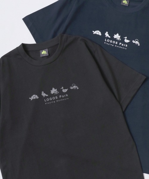 LOGOS（ロゴス）の「LOGOS/ロゴス 吸汗速乾 QUICK DRY カラフルフィッシュ アニマル イラストプリント 半袖Tシャツ レディース メンズ（Tシャツ/カットソー・メンズ・スミクロ/ネイビー/ホワイト/ホワイト系その他/キャメル・M/L/LL）」の4枚目の写真
