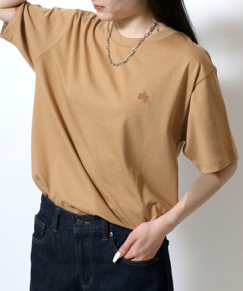 ❣️即完売　❣️今季もの　❣️新品　ミューズ　ドゥ　ロゴＴ　白Ｔ　半袖 セール】LOGOS 吸水速乾スパイラルヤーンワンポイントロゴ刺繍