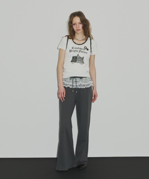 SHAGGIE（シャギー）の「グランジロゴレース付きタンクトップ（タンクトップ・レディース・ホワイト/ブラック/カーキ・FREE）」の7枚目の写真