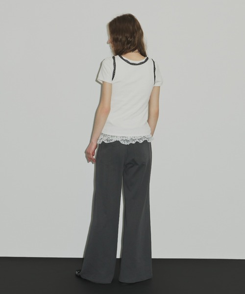 SHAGGIE（シャギー）の「グランジロゴレース付きタンクトップ（タンクトップ・レディース・ホワイト/ブラック/カーキ・FREE）」の8枚目の写真