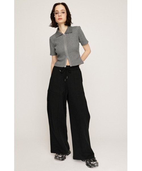 SLY（スライ）の「FRONT ZIP CUT RIB TOPS フロントジップ カットリブ トップス 半袖 夏服（Tシャツ/カットソー・レディース・ブラック系その他2/ピンク系その他/グリーン系その他2/ブルー系その他・FREE）」の18枚目の写真