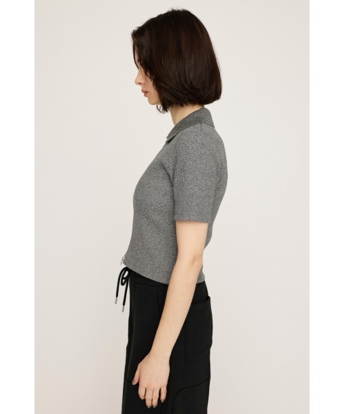 SLY（スライ）の「FRONT ZIP CUT RIB TOPS フロントジップ カットリブ トップス 半袖 夏服（Tシャツ/カットソー・レディース・ブラック系その他2/ピンク系その他/グリーン系その他2/ブルー系その他・FREE）」の21枚目の写真