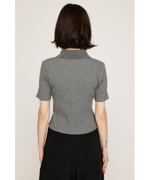 SLY（スライ）の「FRONT ZIP CUT RIB TOPS フロントジップ カットリブ トップス 半袖 夏服（Tシャツ/カットソー・レディース・ブラック系その他2/ピンク系その他/グリーン系その他2/ブルー系その他・FREE）」の22枚目の写真