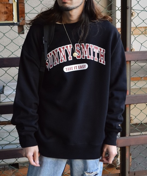 Sunny Smith(サニースミス)の「【SUNNY SMITH】12.7オンス ヘビーウェイトカレッジ風アーチロゴ裏毛トレーナー(CP)(スウェット・メンズ・アッシュ/ブラック・XL/L)」の17枚目の写真