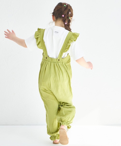 pairmanon（ペアマノン）の「【綿100%】ダブルガーゼ バッククロス フリルサロペット（サロペット/オーバーオール・キッズ・パープル/グリーン系その他/テラコッタ・150/120/110/140/100/130/90）」の6枚目の写真