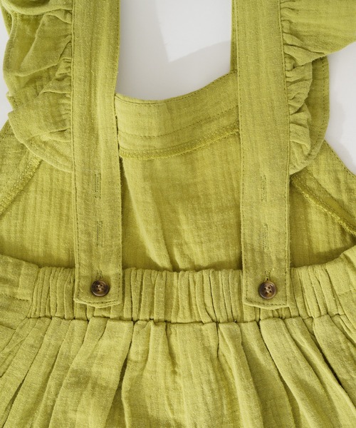 pairmanon（ペアマノン）の「【綿100%】ダブルガーゼ バッククロス フリルサロペット（サロペット/オーバーオール・キッズ・パープル/グリーン系その他/テラコッタ・150/120/110/140/100/130/90）」の8枚目の写真