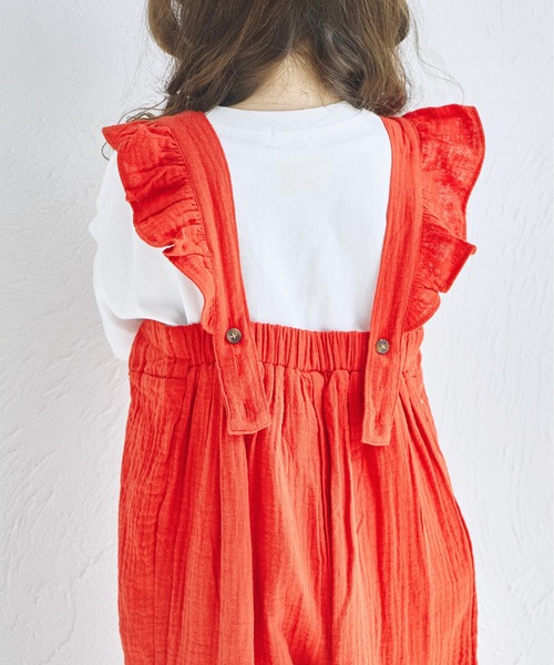 pairmanon（ペアマノン）の「【綿100%】ダブルガーゼ バッククロス フリルサロペット（サロペット/オーバーオール・キッズ・パープル/グリーン系その他/テラコッタ・150/120/110/140/100/130/90）」の15枚目の写真