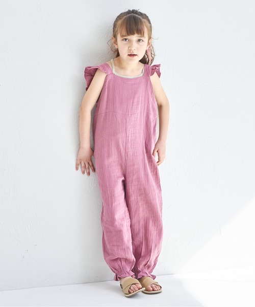 pairmanon（ペアマノン）の「【綿100%】ダブルガーゼ バッククロス フリルサロペット（サロペット/オーバーオール・キッズ・パープル/グリーン系その他/テラコッタ・150/120/110/140/100/130/90）」の16枚目の写真