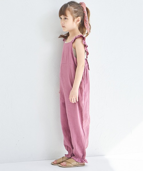 pairmanon（ペアマノン）の「【綿100%】ダブルガーゼ バッククロス フリルサロペット（サロペット/オーバーオール・キッズ・パープル/グリーン系その他/テラコッタ・150/120/110/140/100/130/90）」の18枚目の写真