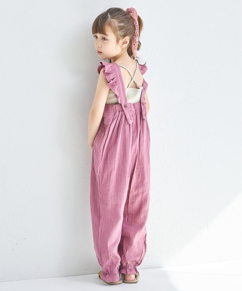 pairmanon（ペアマノン）の「【綿100%】ダブルガーゼ バッククロス フリルサロペット（サロペット/オーバーオール・キッズ・パープル/グリーン系その他/テラコッタ・150/120/110/140/100/130/90）」の19枚目の写真