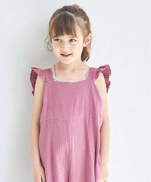 pairmanon（ペアマノン）の「【綿100%】ダブルガーゼ バッククロス フリルサロペット（サロペット/オーバーオール・キッズ・パープル/グリーン系その他/テラコッタ・150/120/110/140/100/130/90）」の20枚目の写真