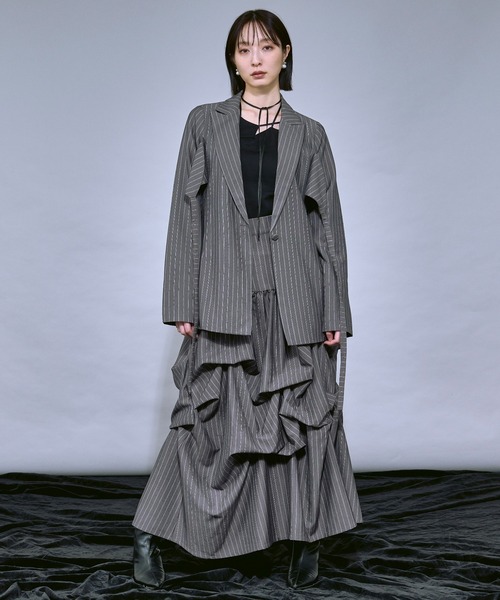 Ezick(エジック)の「Assorted bustier ビスチェジャケット(テーラードジャケット・レディース・グレー/ブラック・FREE)」の13枚目の写真