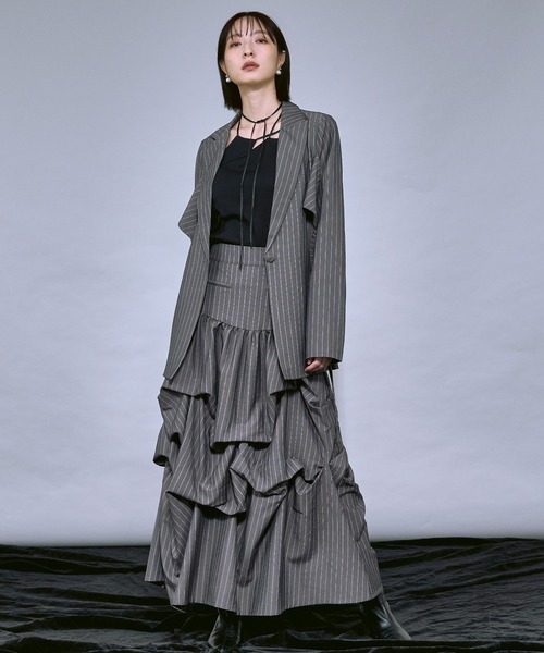 【★完売必至★】ELISABETTA FRANCHI ☆ ビスチェジャケット 25SS】 ELISABETTA FRANCHI ビスチェ付き ウール ジャケット