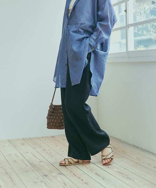 URBAN RESEARCH DOORS（アーバンリサーチドアーズ）の「リネンイージーパンツ（その他パンツ・レディース・ブラック/ナチュラル/キャメル/グリーン・SMALL/MEDIUM）」の16枚目の写真