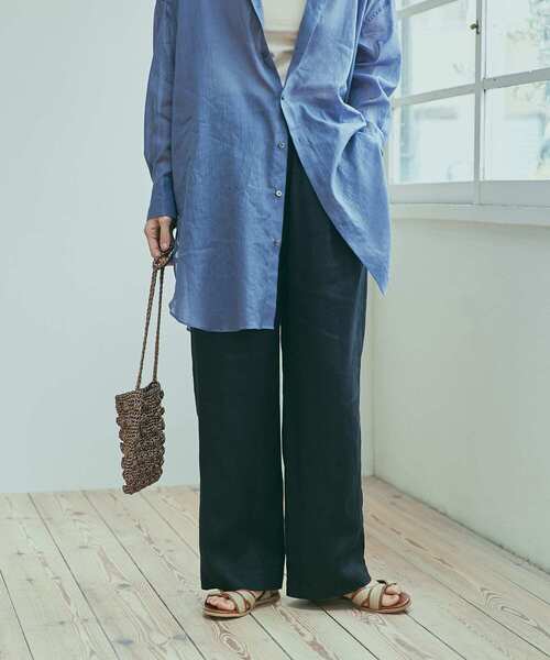 URBAN RESEARCH DOORS（アーバンリサーチドアーズ）の「リネンイージーパンツ（その他パンツ・レディース・ブラック/ナチュラル/キャメル/グリーン・SMALL/MEDIUM）」の17枚目の写真