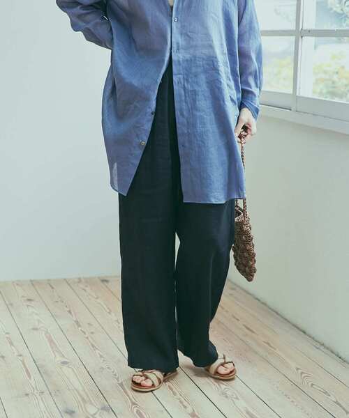 URBAN RESEARCH DOORS（アーバンリサーチドアーズ）の「リネンイージーパンツ（その他パンツ・レディース・ブラック/ナチュラル/キャメル/グリーン・SMALL/MEDIUM）」の18枚目の写真