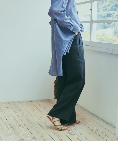 URBAN RESEARCH DOORS（アーバンリサーチドアーズ）の「リネンイージーパンツ（その他パンツ・レディース・ブラック/ナチュラル/キャメル/グリーン・SMALL/MEDIUM）」の20枚目の写真