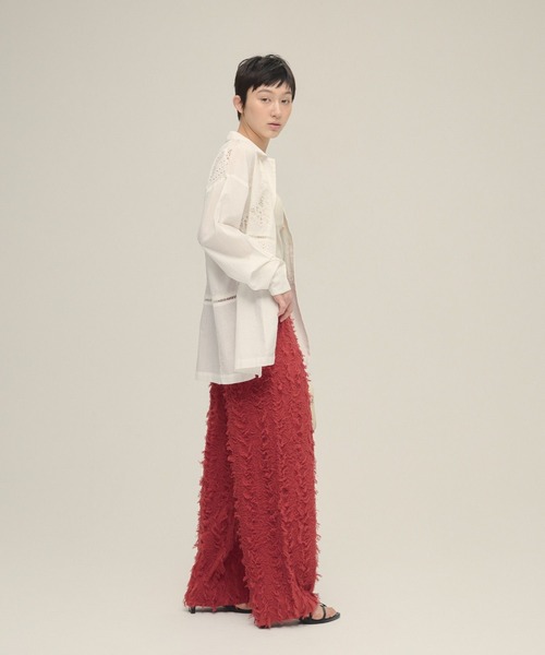 eL(エル)の「【eL】12G Fringe Knit Pants/328287(その他パンツ・レディース・オレンジ/ブラック・FREE)」の10枚目の写真