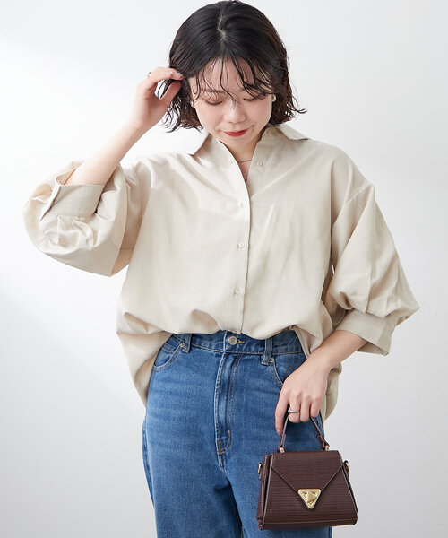 Remind me and forever(リマインドミーアンドフォーエバー)の「【大好評!新色追加!】後ろレースアップボリューム袖ブラウス(シャツ/ブラウス・レディース・ブルー/オフホワイト/その他1/その他2/ネイビー/ミント/ベージュ・FREE)」の22枚目の写真