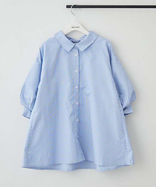 Remind me and forever(リマインドミーアンドフォーエバー)の「【大好評!新色追加!】後ろレースアップボリューム袖ブラウス(シャツ/ブラウス・レディース・ブルー/オフホワイト/その他1/その他2/ネイビー/ミント/ベージュ・FREE)」の13枚目の写真