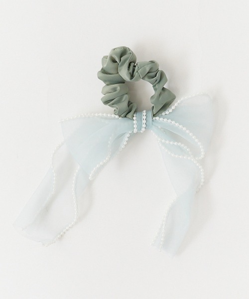 ROOPTOKYO（ループトウキョウ）の「Pearl design sheer ribbon chou chou/パールデザイン シア―リボンシュシュ（シュシュ・レディース・ピンク/グリーン/ブラック/アイボリー・FREE）」の6枚目の写真