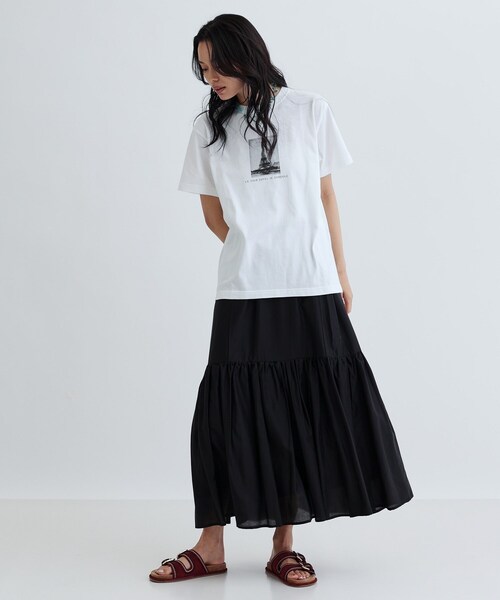 GALLEST(ギャレスト)の「ティアードボイルスカート(スカート・レディース・ブラウン系その他/ブラック/ホワイト・38/36)」の4枚目の写真