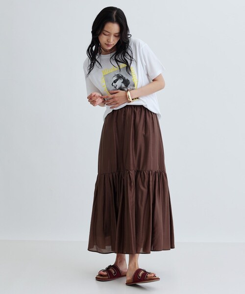 GALLEST(ギャレスト)の「ティアードボイルスカート(スカート・レディース・ブラウン系その他/ブラック/ホワイト・38/36)」の9枚目の写真